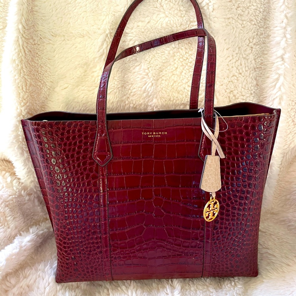 New 🌸 Tory Burch Burgundy Leather Tote